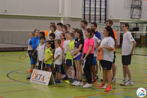 Groepsfoto clinic BETA Badminton